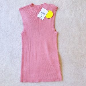 🆕 Pink Mock Turtle Neck Tank